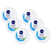 Nivea Soft Refreshingly Soft Moisturizing Cream for Face, Body and Hands Travel Size 0.84 oz Pack of 6
