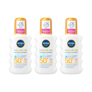 Nivea Sun Kids Sensitive Protect SPF 50+ Sun Lotion Spray 200ml / 6.8 fl.oz - 3 Pack