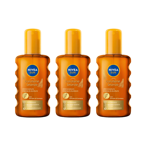 Nivea Sun Oil Spray with Carotene 200 ml / 6.8 fl.oz - 3 Pack