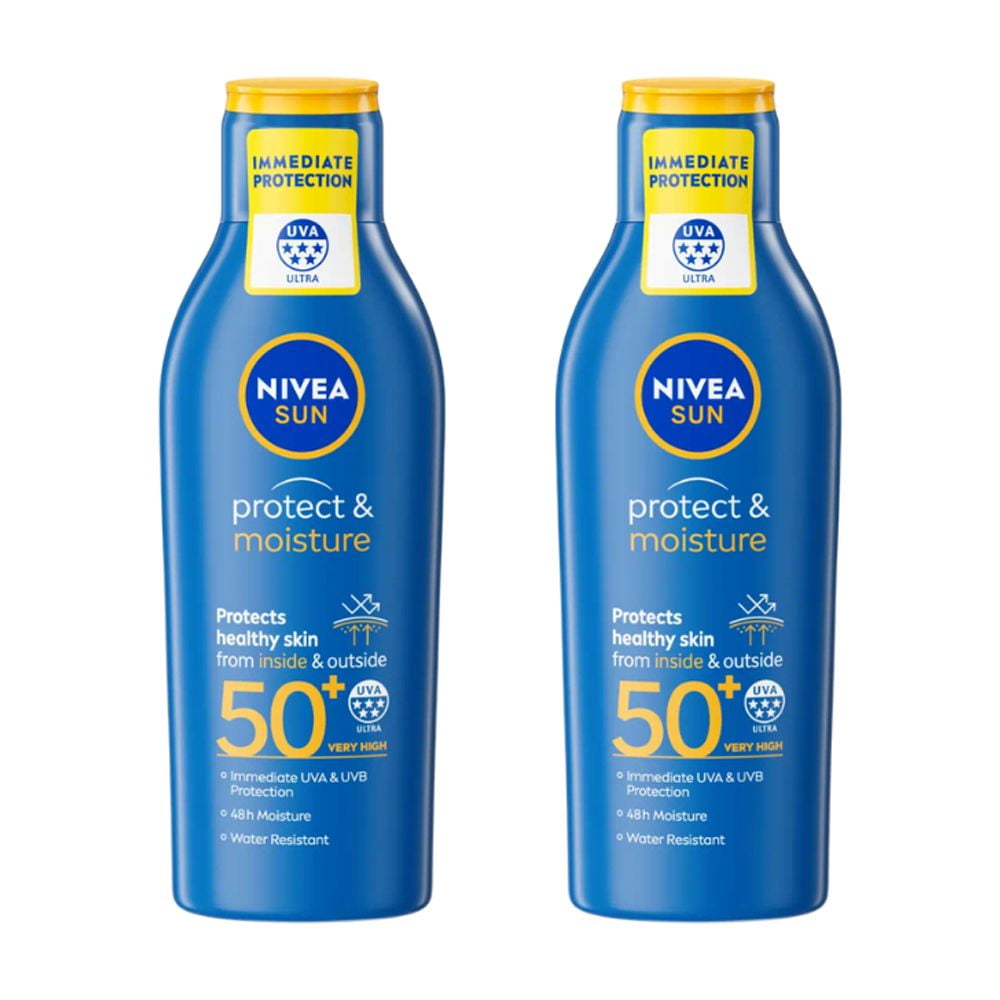 Nivea Sun Protect & Moisture Sun Cream Lotion SPF50+ 200ml / 6.8 fl.oz - 2 Pack