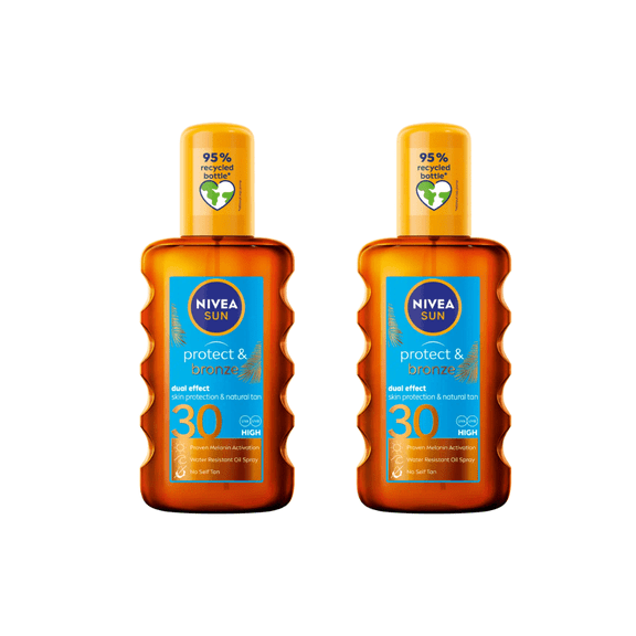 Nivea Sun Tan Activating Oil SPF30 Protect&Bronze 200ml / 6.8 fl.oz - 2 Pack