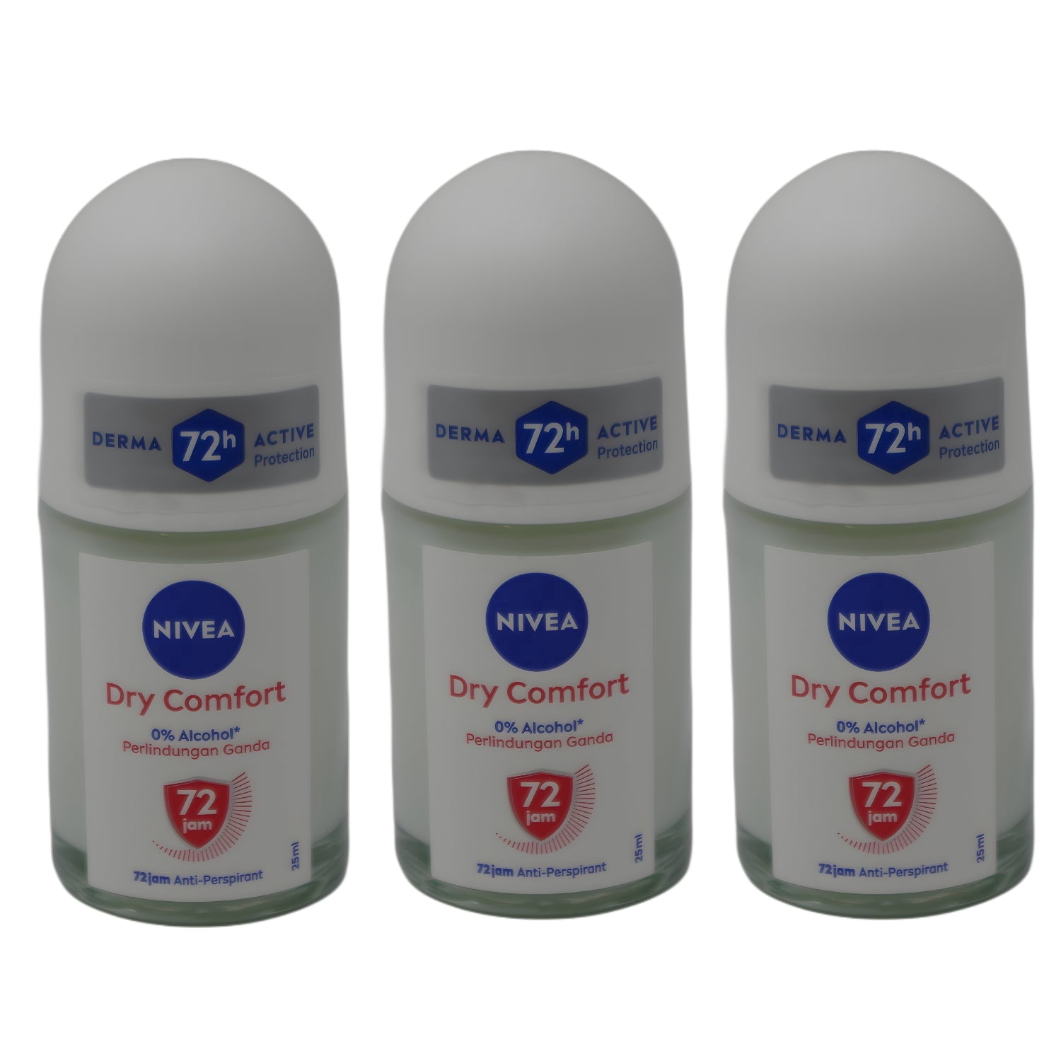 Nivea Women Dry Comfort Roll-On Deodorant, Clean Fresh Fragrance, Everyday Underarm Odor Control for Women, 25ml - Pack of 3