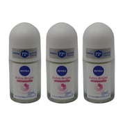 Nivea Women Extra Brightening Roll-On Deodorant, Underarm Brightening Care, Soft Smooth Skin Feel with Light Floral Scent, 25ml - Pack of 3