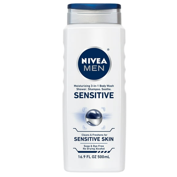 Nivea for Men Body Wash, Sensitive, 16.9 oz