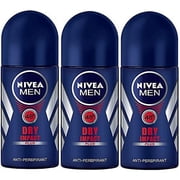 Nivea for Men Dry Impact Antiperspirant Deodorant Roll-on 50ml 3 Pack
