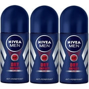 Nivea For Men Dry Impact Antiperspirant Deodorant Roll-On 50Ml 3 Pack