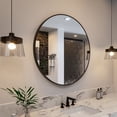 thumbnail image 1 of Niveal 32" Wall Round Mirror Modern Circle Framed Vanity Bathroom Mirror, Black, 1 of 13