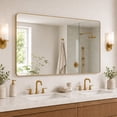 thumbnail image 1 of Niveal 60"x36 Wall Mirror Rounded Corners Hanging Vanity Mirror Gold Modern Rectangular Aluminum Framed Mirror, 1 of 12