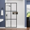 thumbnail image 1 of Niveal Framed Shower Glass Panel,34" W x 72" H Shower Screen With SGCC Tempered Glass in Matte Black, 1 of 9