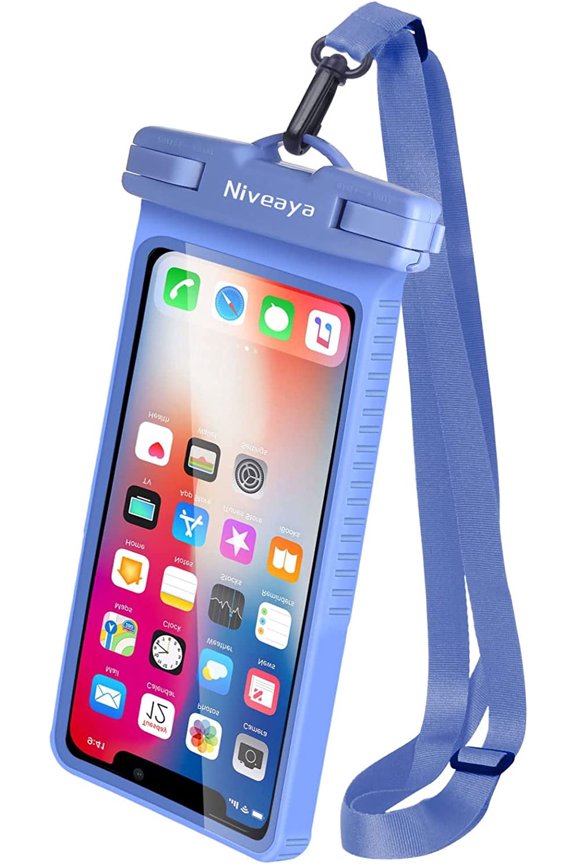 3D Waterproof Phone Case, IPX8 Shockproof Waterproof Phone Pouch, Light Blue