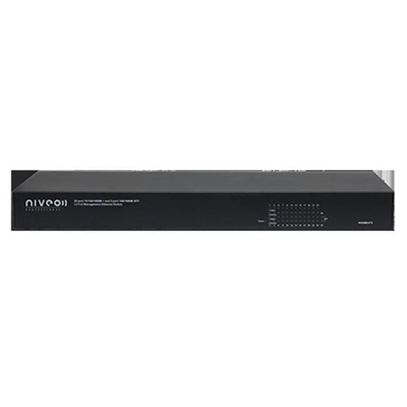 Niveo NGSME24T2H-AV 24-port Full Layer 2 Plus Management Plus 2 SFP Open Slot, PoE Plus Rear Facing Switch - 500 watt