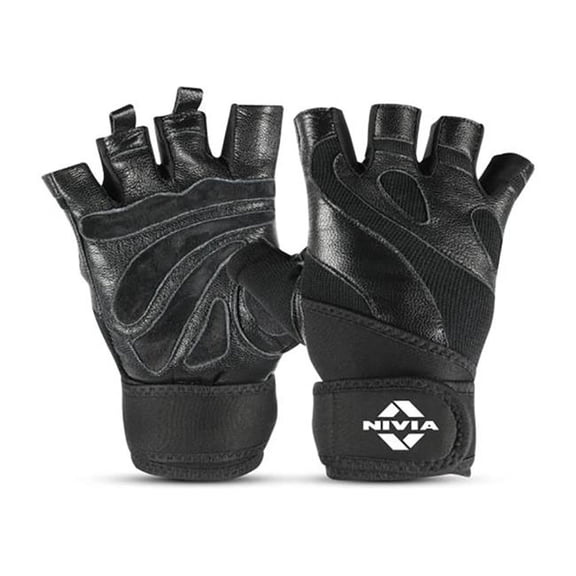 Nivia 1148SBK Tough Grip Weightlifting Gloves - Black - Small