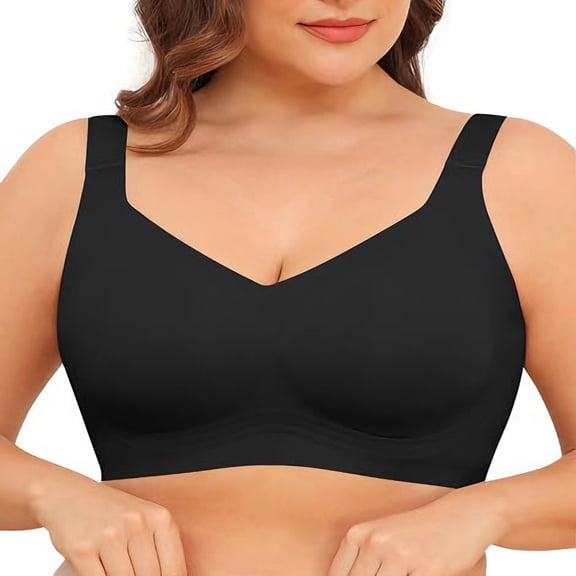 Nivmu Seamless Bras for Women Plus Size Bras, Full Coverage Bras for Women, No Underwire Wireless Bras for Women