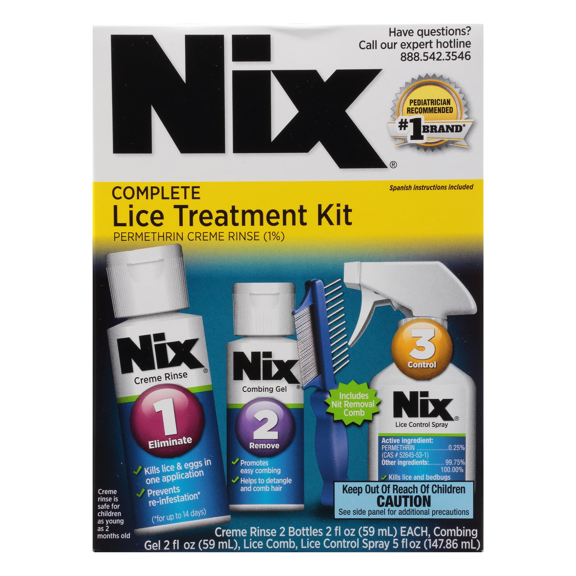 Nix Complete Lice Treatment Kit, Lice Treatment for Hair, Lice Spray