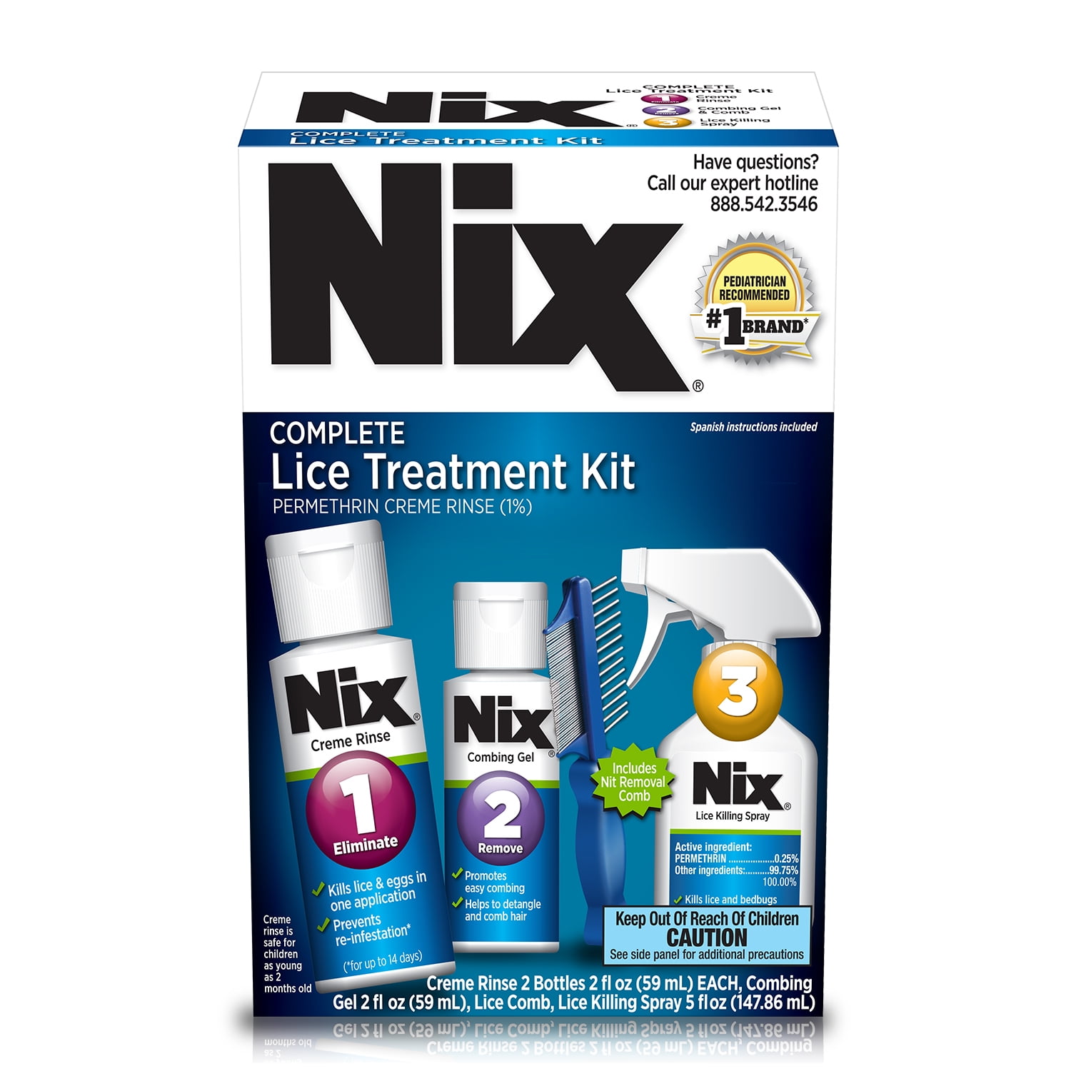 Nix Complete Lice Treatment Kit, Lice Treatment for Hair, Lice Spray