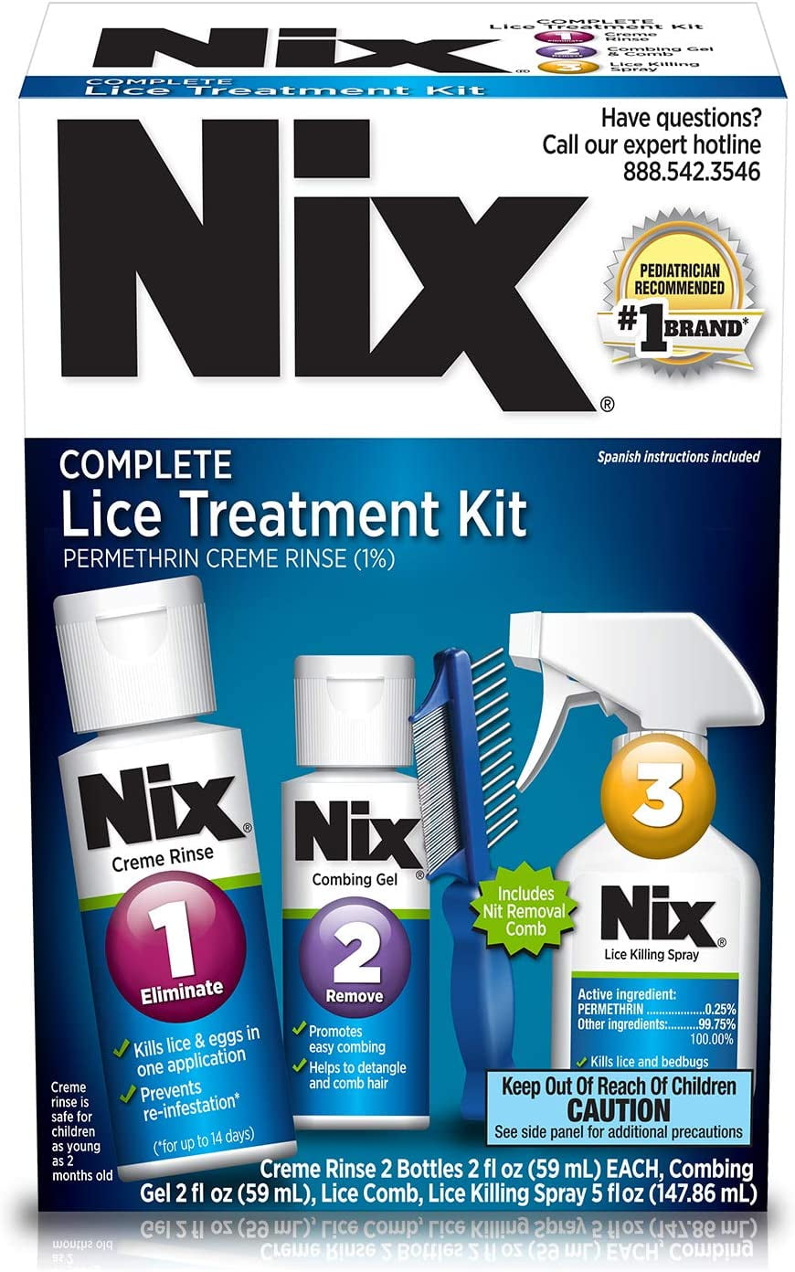 Nix Complete Treatment Kit Permethrin Cream Rinse 1 for Lice & Eggs, 5