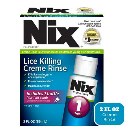Nix Lice Killing Creme Rinse Extra Strength and Lice Comb, 2 fl oz