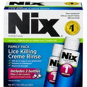 Nix Permethrin Lice Killing Cream Rinse Treatment Family Pack, 4oz, 2-Pack