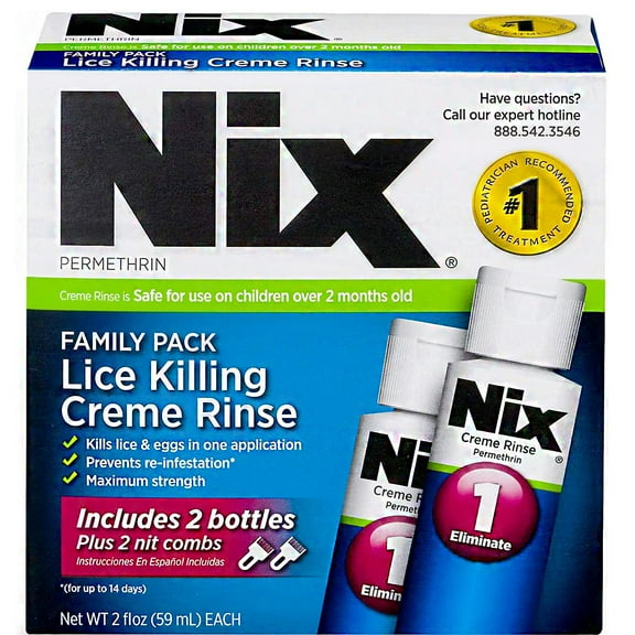 Nix Permethrin Lice Killing Cream Rinse Treatment Family Pack, 4oz, 6-Pack