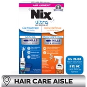 Nix Ultra Lice Removal Kit, 3.4oz Lice Treatment Hair Solution & Comb + 5oz Home Bedbug Spray, 1 Kit