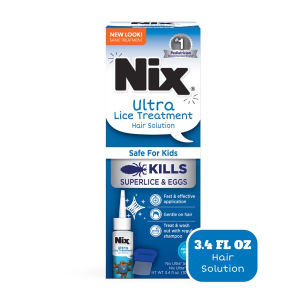 Nix Ultra Lice Removal Kit, Lice Treatment Hair Solution, 3.4 fl oz