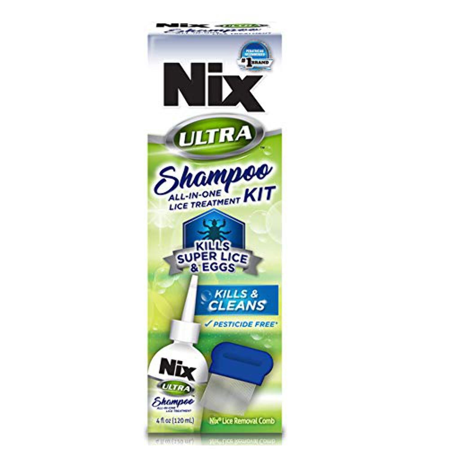 Nix Ultra Lice Shampoo Egg Removal Comb Lice Removal Treatment 4 oz