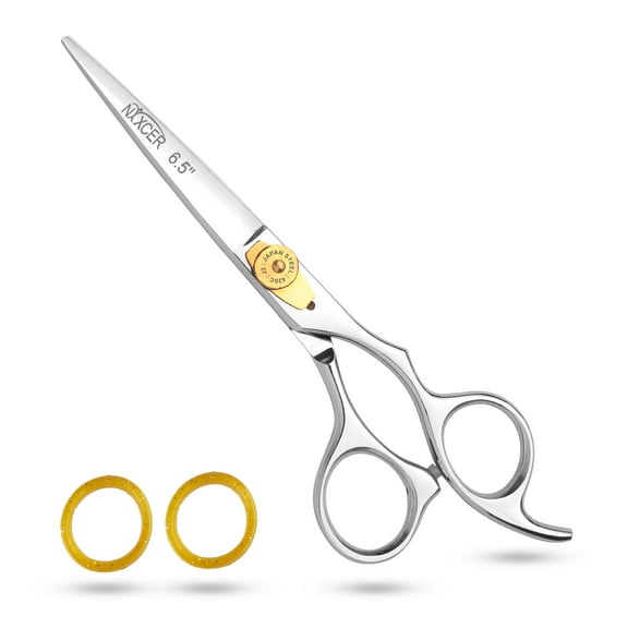 Nixcer - Professional Razor Edge Stainless Steel Hair Cutting Scissors - 6.5 inch - Silver