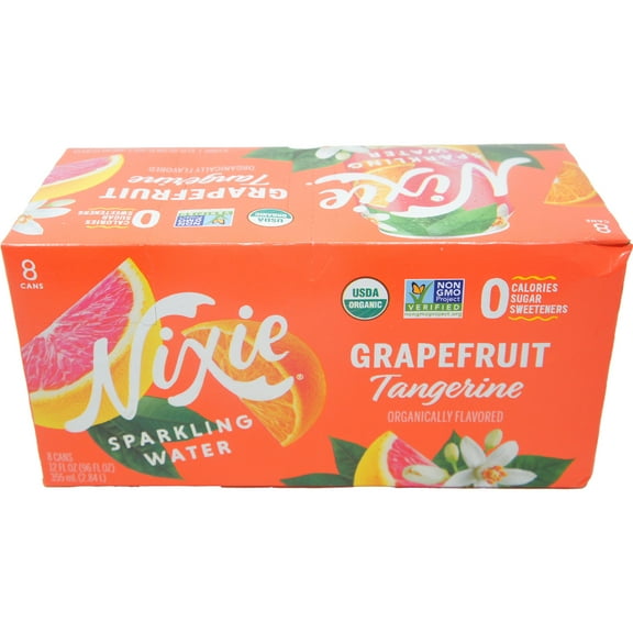 Nixie Sparkling Water, Grapefruit Tangerine, Organic - 8 x 12 floz