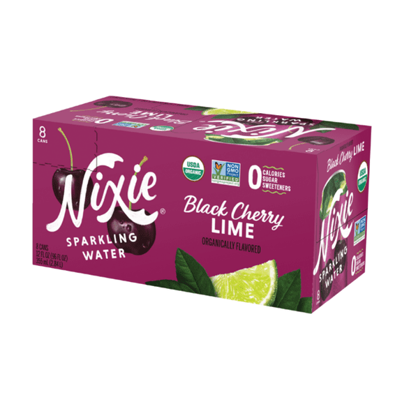 Nixie Sparkling Water Black Cherry Lime 12 fl oz 8 CANS