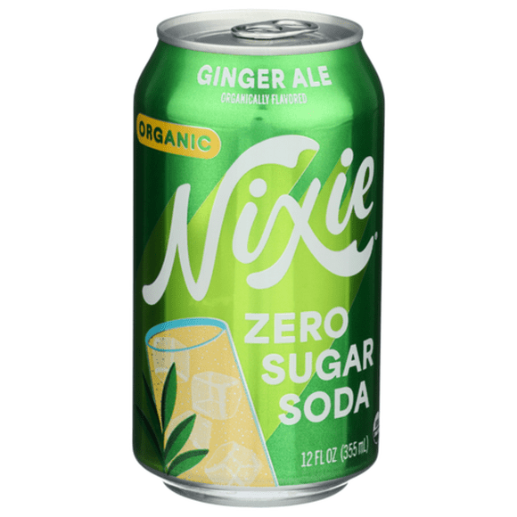 Nixie Sparkling Water Organic Ginger Ale Zero Sugar Soda 12 oz