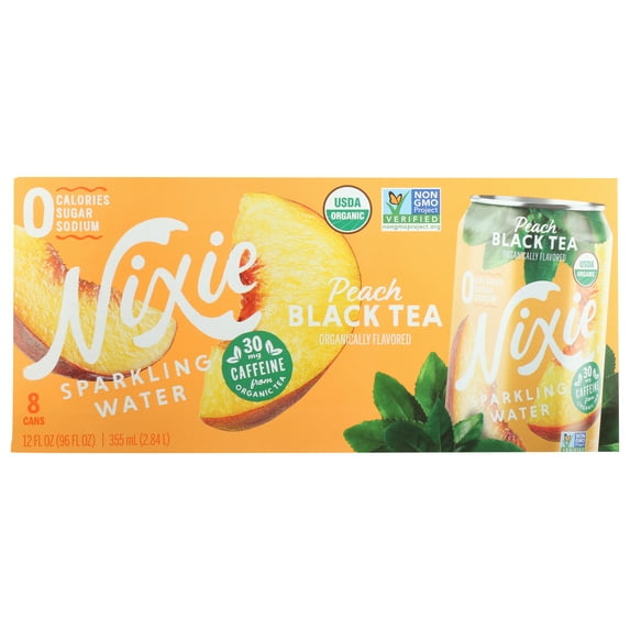 Nixie Sparkling Water Peach Black Tea , 12 Fl Oz
