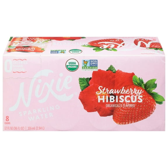Nixie Sparkling Water Strawberry Hibiscus 8 Pack 96 oz (Pack Of 3)