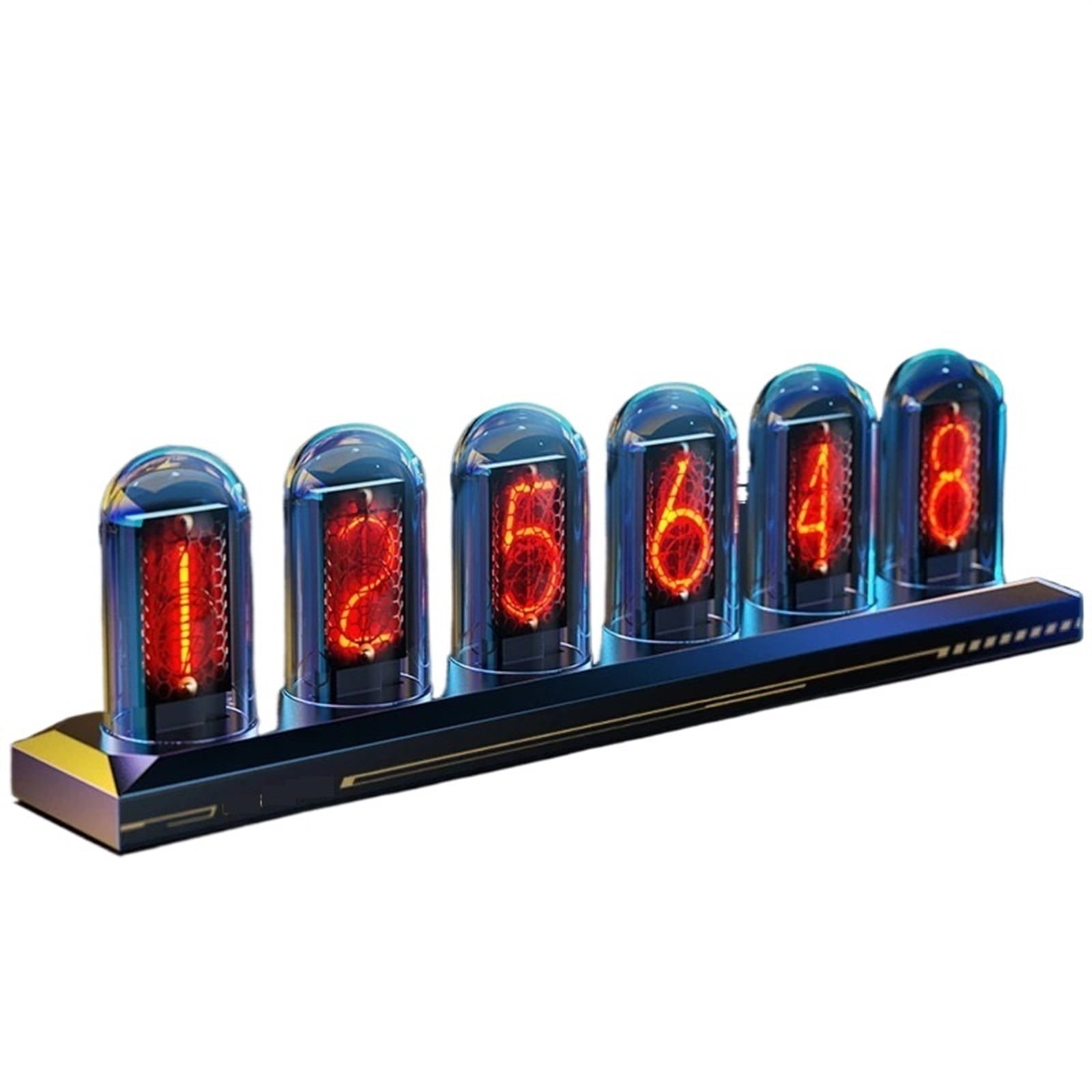 Lonyiabbi Nixie-buisklok, elektronische LED-gloeibuisklok, 5V-wekker, USB-voeding, woondecoratie, cadeau [Aanpasbare afbeeldingen IPS