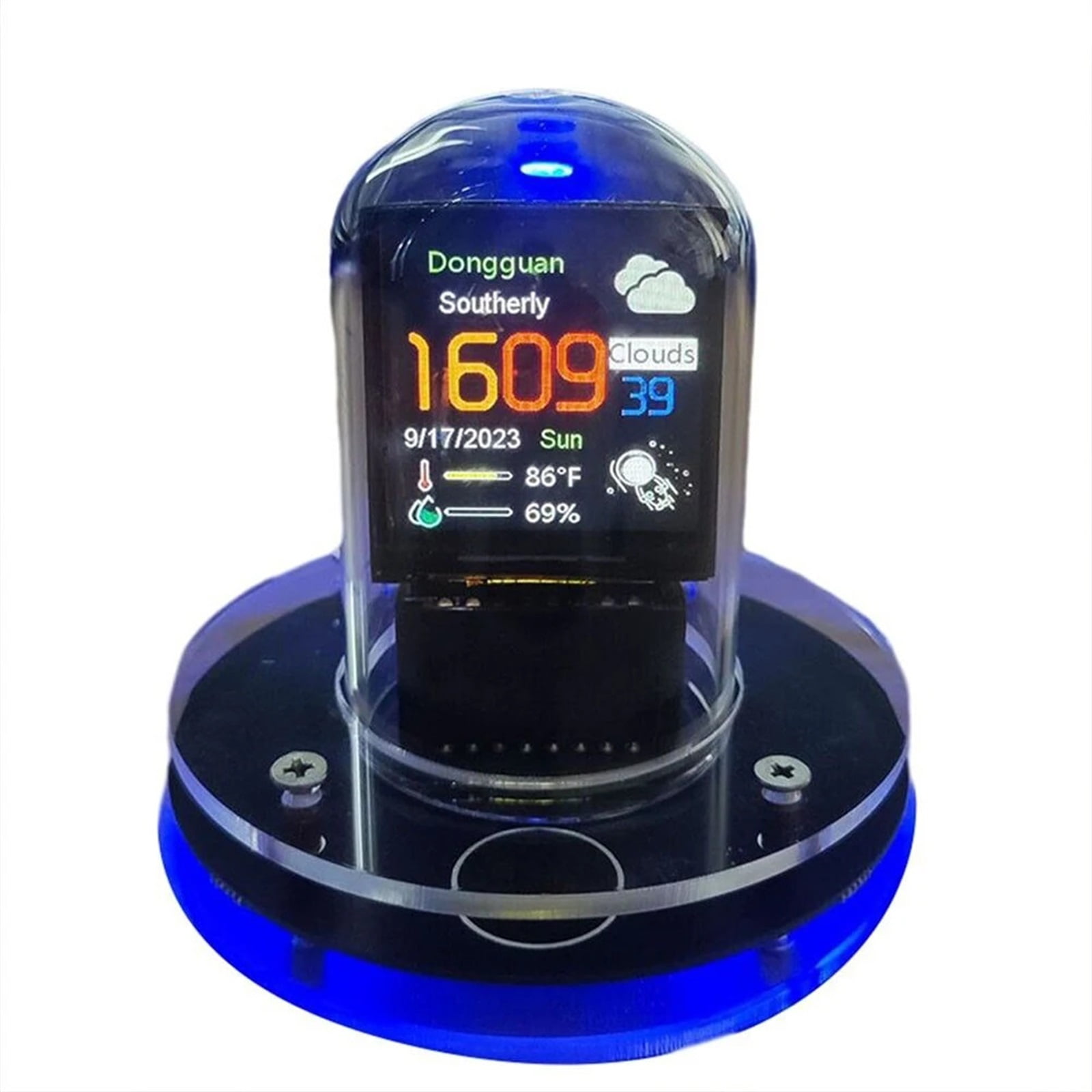 Nixie Tube Clock Smart Glow Diy Tube Clocks Cyberpunk Style Digital Table Clock Visual Display Changeable Automatic Update ,High Precision
