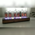 Nixie tube clock include IN14 tubes and plywood black case remote