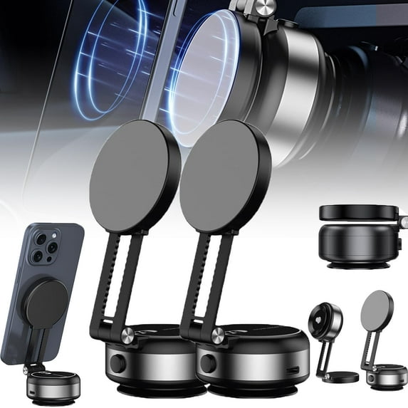 Nixive Phone Holder, Maggripn Go 360, ClockwisetCom Phone Holder, Magnetic Phone Holder,Dual-Sided Electronic Vacuum and Magnetic Adsorption,Adjustable and Foldable M, Retractable (2)