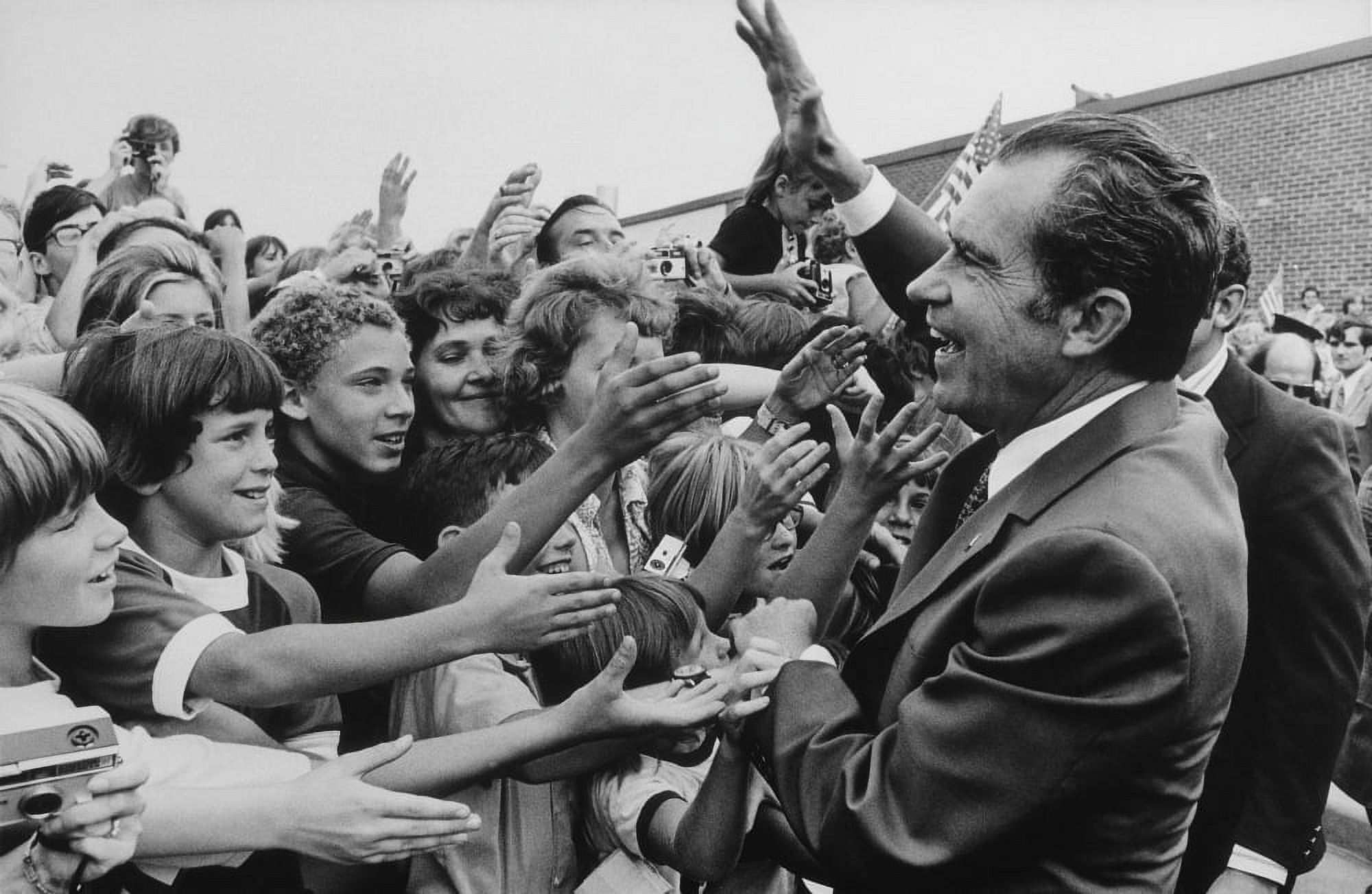 Nixon 1972 ReElection Campaign. Nixon Being Greeted By School Children