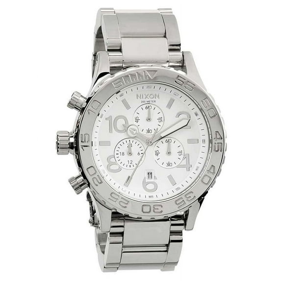 Nixon A037945 Men's 42-20 Tide White Dial Stainless Steel Chronograph Dive Watch