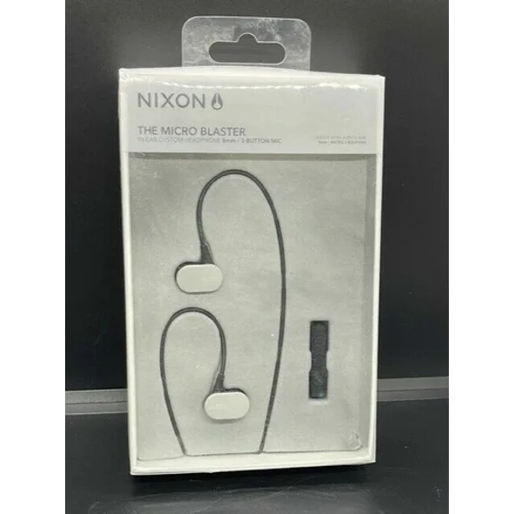 Nixon Black Micro Blaster In Ear Headphones W/3-Button Remote/Mic *New In Box*