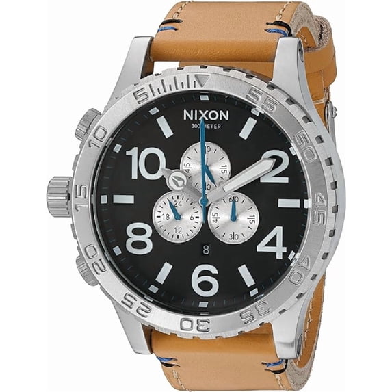 Nixon Men's A1242299-00 51-30 Beige Leather Chronometer Watch