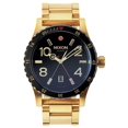 thumbnail image 1 of Nixon Men's A277513 Diplomat SS Black Dial Yellow Gold Steel Bracelet GMT Dive Watch, 1 of 4