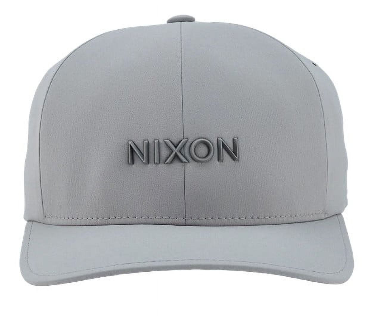 Nixon Men's Delta FF Quick Dry FlexFit Hat Cap (Small/Medium, Silver)