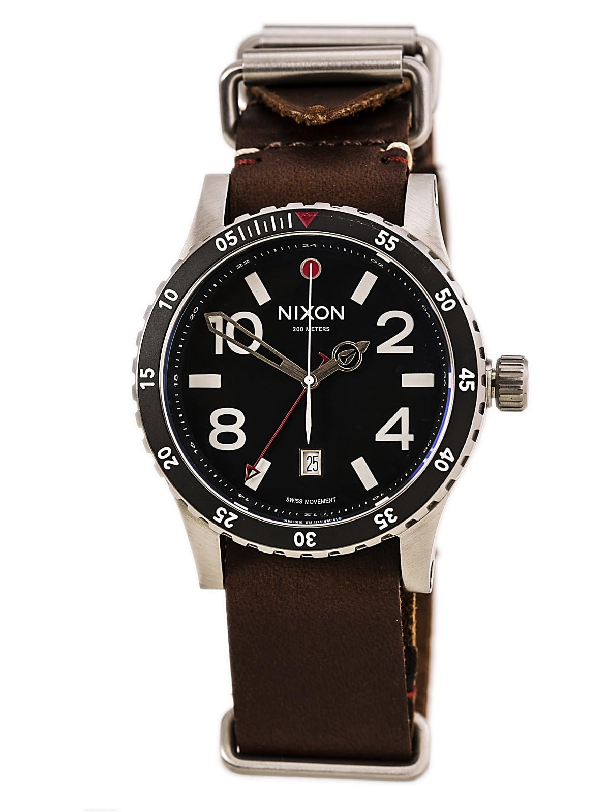 Nixon Men's Diplomat A269019 Brown Leather Swiss Quartz Watch with
