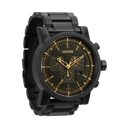 Nixon Men's 'Magnacon SS A154' Matte Black/ Gold Watch
