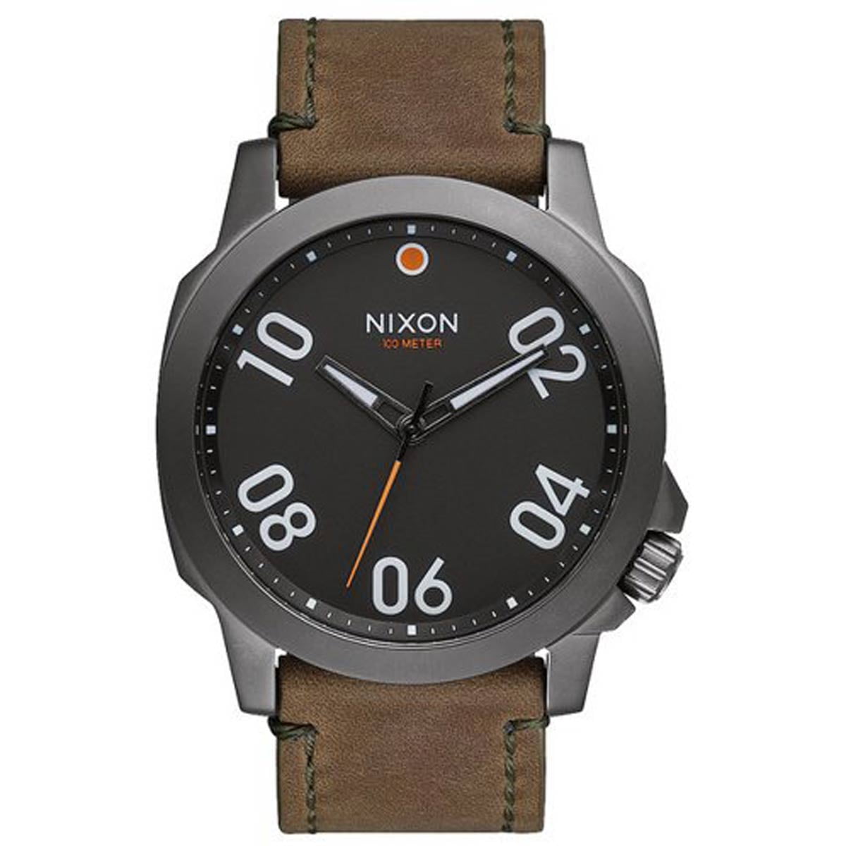 Nixon Men's Ranger 45 Leather Gunmetal / Surplus Quartz