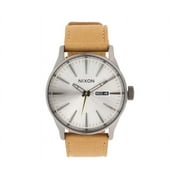 Nixon Men's 'Sentry Leather' Quartz Stainless Steel Casual Watch, Color:Brown (Model: A1052741)