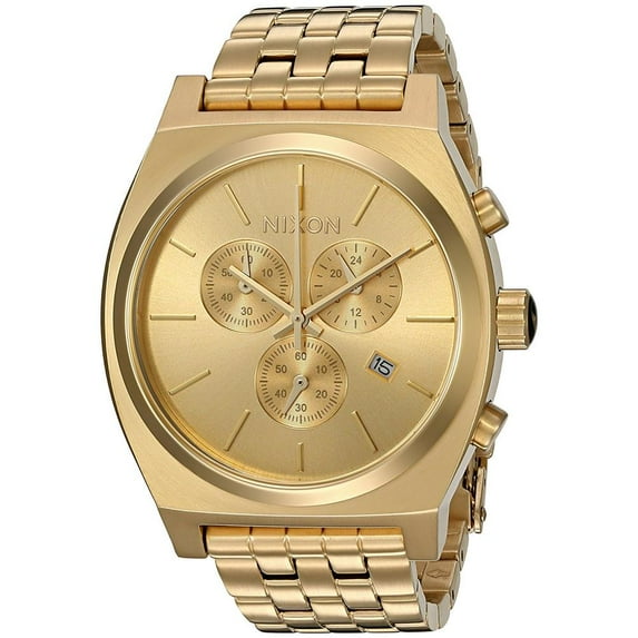 Nixon Men's Time Teller Chrono SW A972-502 Gold Stainless Steel Analog Quartz Unisex Watch