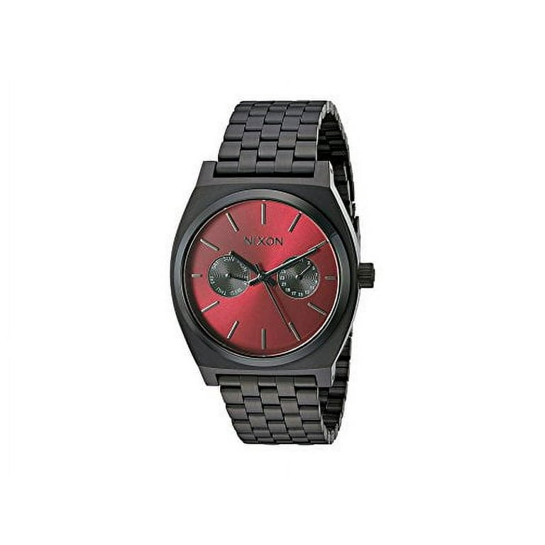 Nixon Men s Time Teller Deluxe Watch All Black Deep Burgundy