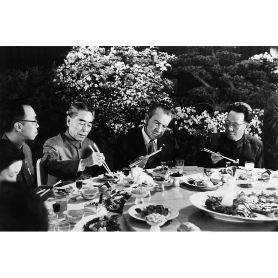 Nixon Presidency. Us President Richard Nixon At A Banquet In The Great Hall Of The People In Peking History