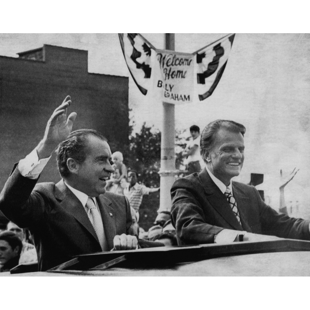 Nixon Presidency. Us President Richard Nixon With Christian Evangelist Billy Graham At Ceremonies Honoring Graham In